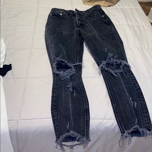 abercrombie faded black mom jeans